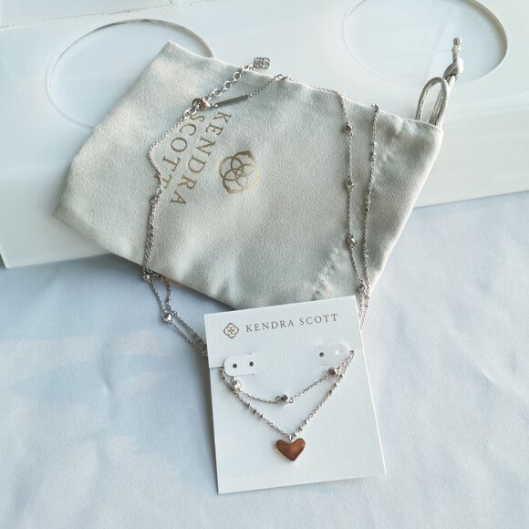Kendra Scott Ari Heart Necklace 🎀 Silver - Picture 3 of 3